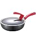 ULSUE Wklęsły płytki wok patelnia nieprzywierająca maifan kamień kolor wok głęboka patelnia do smażenia wok do wszystkich płyt kuchennych (kolor: Aluminium, rozmiar: 46 x 7,5 x 26 cm)