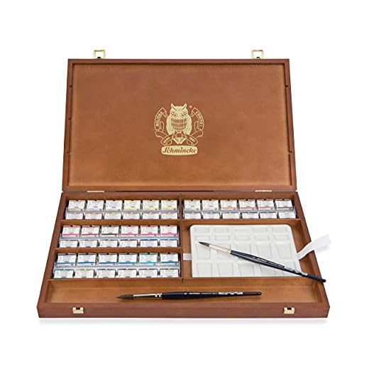 Schmincke : Horadam Watercolour Paint : Wooden Box Set : 48 Full Pans