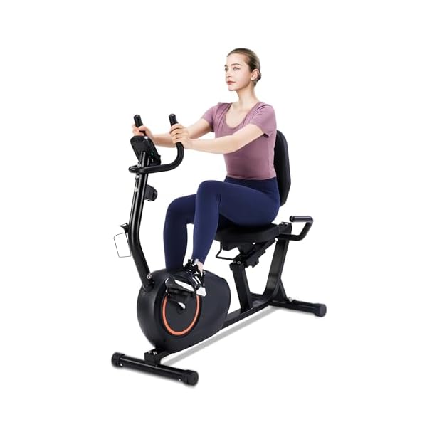 Recumbent Exercise Bike for Seniors – 400LB Weight Capacity Recumbent Bikes with Comfortable Seat, Pulse Sensor, 16-level Resistance, LCD Monitor