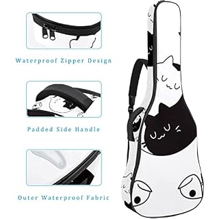 Housse de transport rembourrée pour guitare en tissu Oxford imperméable avec bandoulière réglable - Les Beatles, Paul McCartney, John Lennon, RIngo Starr, George Harrison Housse de transport rembourrée pour guitare en tissu Oxford imperméable avec bandoulière réglable – Image 4