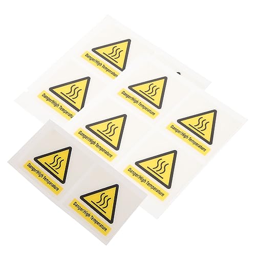 PRETYZOOM 10PCS High Temperature Warning Stickers Caution Hot Surface Decals for Equipment Sturdy Adhesive Safety Labels Scald Sign Stickers for Industrial Use