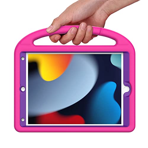 SUPLIK Kids Case for iPad 9th/8th/7th Generation - 10.2 inch 2021/2020/2019 Case with Built-in Screen Protector, Durable Shockproof Handle Stand for Apple iPad 7/8/9 Gen, Pink&Purple by Suplik - Image 8