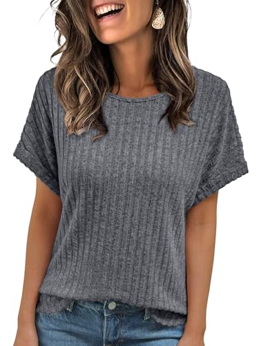 Image of AUTOMET Womens Short Sleeve Tops Fall Shirts 2026 Lightweight Sweater | Dressy Casual Blouse, Fashion Summer Clothing, Cute Spring Outfits, Business Work Tunic, Trend Boho