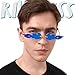 Spooktacular Creations Blue Flame Glasses, Rimless Blue Fire Glasses, Halloween Fire Sunglasses for Kids Adult, Flame Sunglasses for Halloween Costumes Devil Accessories