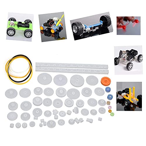 75pcs Plastic Gear Set, Kunststoff Zahnrad Schneckenwelle Hülse Set DIY Roboter Getriebe Motor Spielzeug
