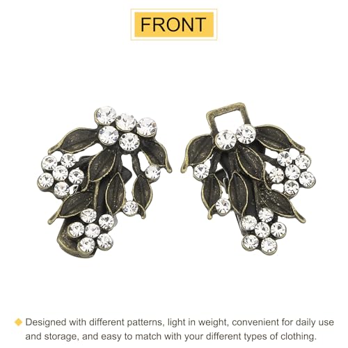 Image of uxcell Vintage Sweater Clips, Cape Cloak Clasp Retro Cardigan Clips Shawl Collar Clasp Dress Shirt Brooch Clip for Women