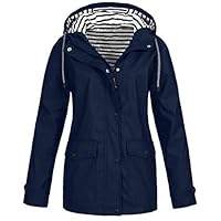 Generisch Rain Outdoor Windproof Raincoat Waterproof Solid Jacket for Women with Hood Plus Women's Coat Princess Coat Women
