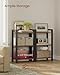 VASAGLE 3-Tier Bookshelf, Bookcase with Steel Frame, Book Shelf for Living Room, Home Office, Study, 9.4 x 15.7 x 30.1 Inches, Industrial Style, Rustic Brown and Ink Black ULLS098K02
