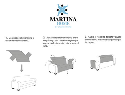 Martina Home Martina Dual Cover Bankovertrek met omkeerbare bekleding, 3 zitplaatsen, beige/bruin - Afbeelding 7