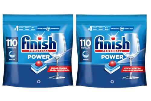 Finish Powerball Power All in 1 Pastillas para el lavavajillas todo en 1-2 Packs ahorro de 110 pastillas - 220 Pastillas