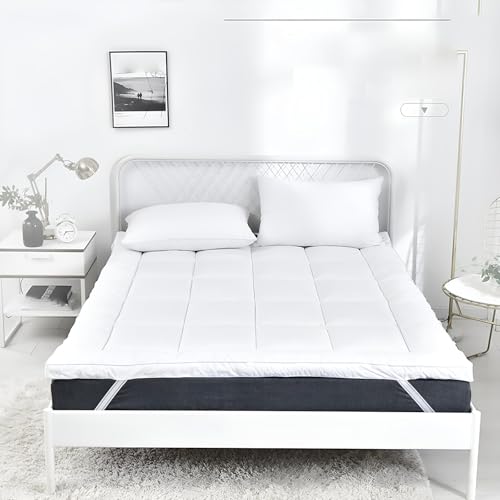 Yurlidar Dicke Matratzenauflage FüR Doppelbett, Atmungsaktive Matratzenauflage Mit Elastischen Gurten, Extra Dicke, Tief GefüLlte, Gesteppte Mikrofaserauflage