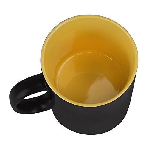 Customized Color Changing Mug Gift-- Ceramic Colored Inside Black Mug Heat Changing Coffee Cup With Personalized Photo Cup & Spoon Set #TOP2
