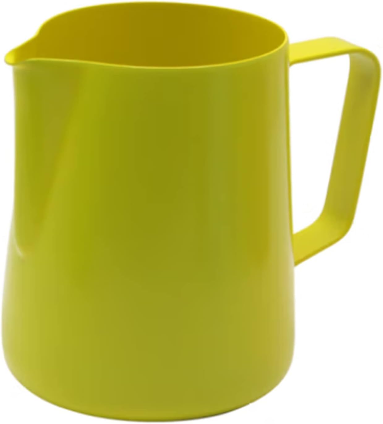 Milk Frothing Pitcher Flower Cup Fancy Coffee Embossed Tip Mouth Milk Frother for Coffee Latte Art(Yellow)