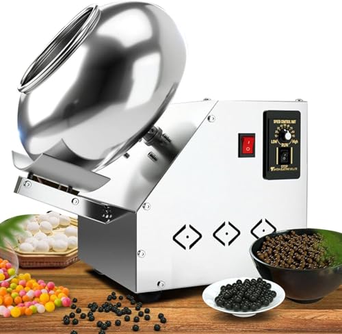 YXYLJOZ Máquina eléctrica para recubrir azúcar, 2-5 kg/h, para recubrir y secar Bolas de azúcar, recubridora de Chocolate, con Velocidad de Tostado Ajustable.