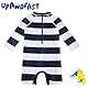 upandfast Baby Badebekleidung mit Reißverschluss Uv Schutz Baby Junge Badeanzug(12-18 Monate,Weißer Streifen)