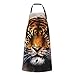 Fartuch z buldogiem angielskiego cygara pies regulowany śliniak fartuch odporny na krople wody z 2 kieszeniami, unisex gotowanie fartuchy kuchenne dla szefa pary grilla, Kolor tygrysa abstrakcyjny, Rozmiar uniwersalny