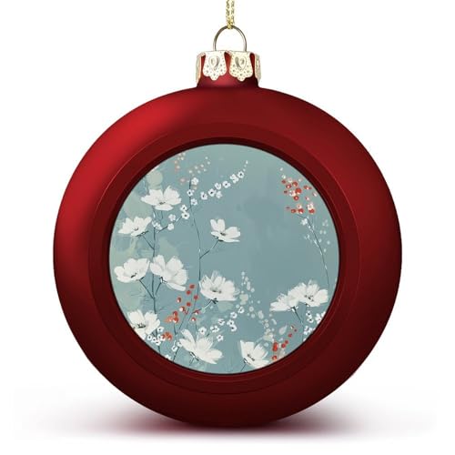Boules de Noël fleurs cyan clair pour table de fête chic - 2