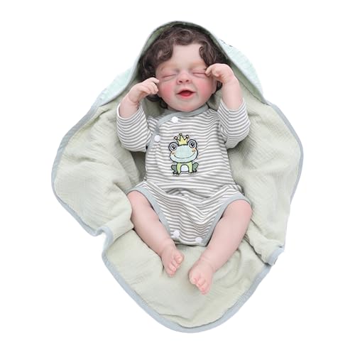Muñeca Reborn Bebé Realista de 22 Pulgadas con Ropa de Rana miniatura 3
