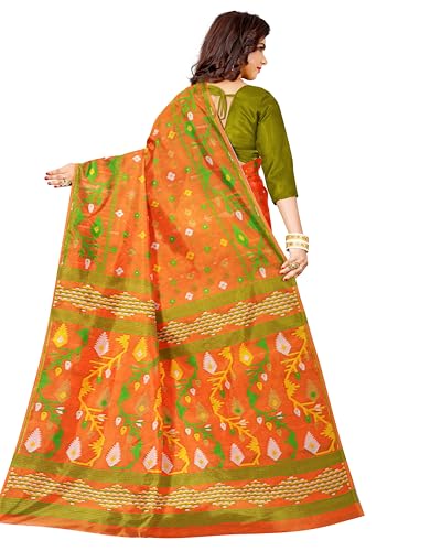 Image of Mayabi Women's Dhakai Jamdani Cotton Silk Saree Traditional Bengali Tant Korat Work, Without Blouse Piece