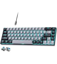 Amazon | Abucow 65％メカニカルゲーミングキーボード 青軸 有線