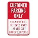 SmartSign 3M High Intensity Grade Reflective Sign, Legend"Customer Parking Only - Violators Towed Away", 18" high x 12" wide, Red on White