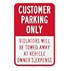 SmartSign 18 x 12 inch Customer Parking Only - Violators Towed Metal Sign, 63 mil Aluminum, 3M Laminated High-Intensity Grade Reflective Material, Red and White