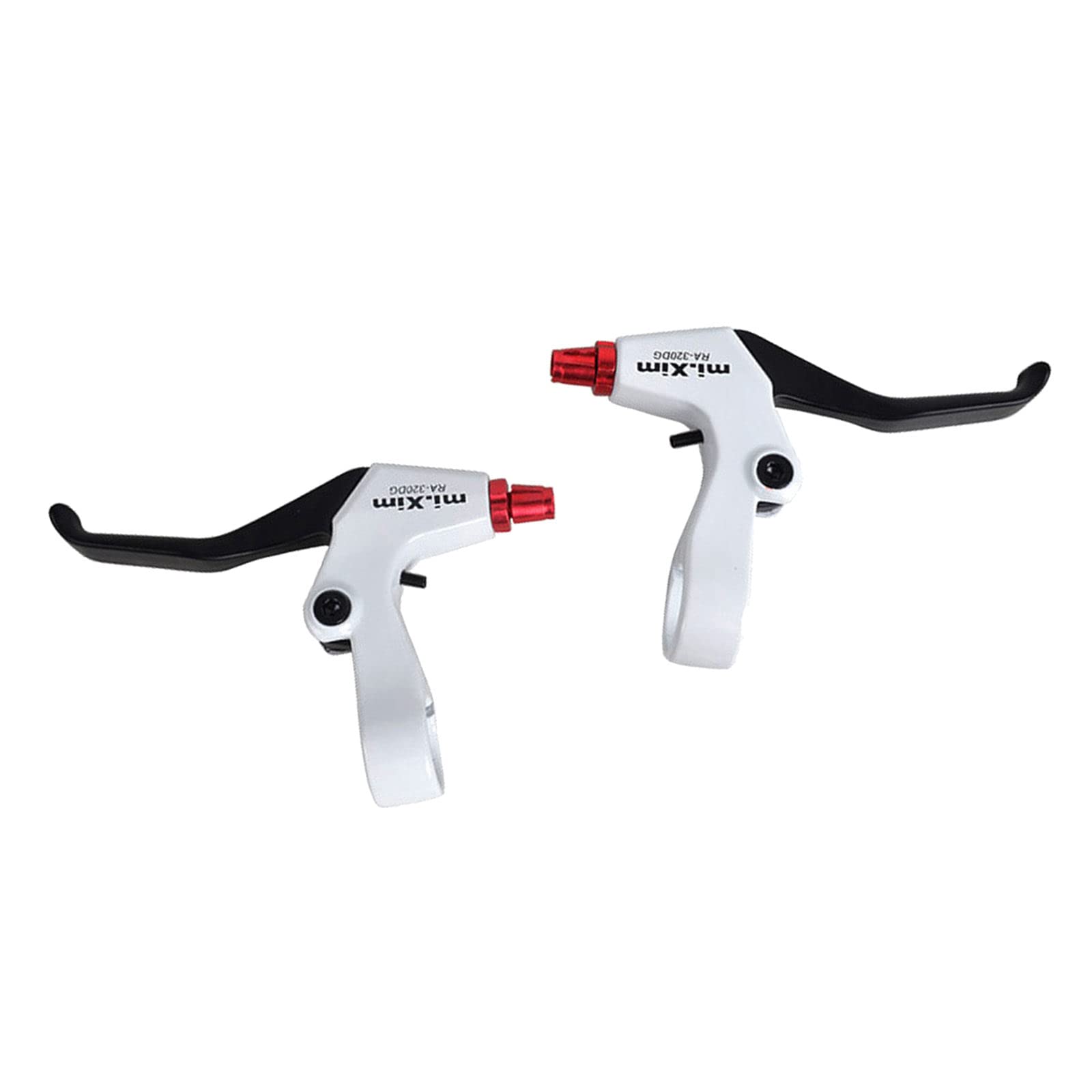 Perfeclan 1 Pair Levers Parts Aluminum Alloy Multicolor Set Replacement 2.2cm Dia. Adjustable Brake Handle 2. for Hybrid Mountain Bike BMX Road Bike, Black white Red