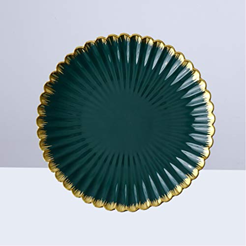 Conjuntos de pratos de porcelana para jantar da Vosarea com borda dourada de crisântemo e placa de c