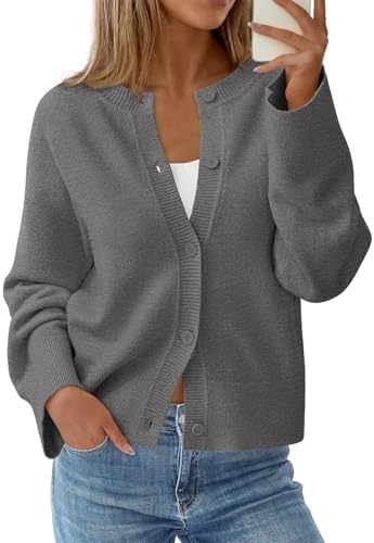 KIRUNDO Cardigan Sweaters for Women Fall Trendy Long Sleeve Chunky Knit Button Up Oversized Winter Jacket Casual Outwear