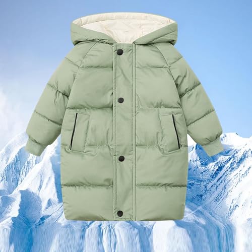 Girls Boys Winter Coats Hooded Puffer Down Jackets Medium Length Warm Coats Snow Outwear with Pocket2