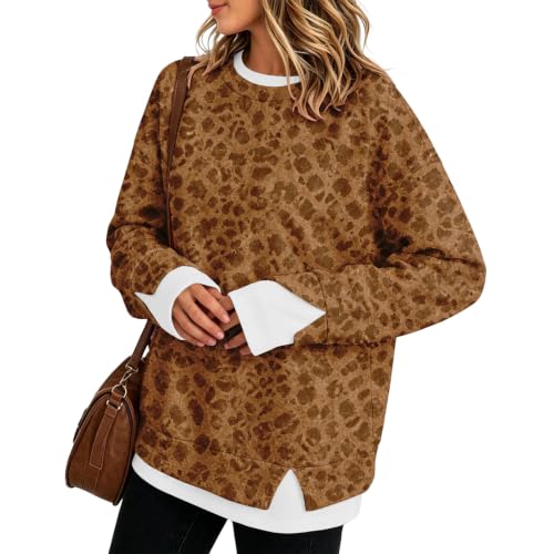 Crewneck Sweatshirts Women Leopard Print Y2K Fall Clothing for Women 2026 - image 5