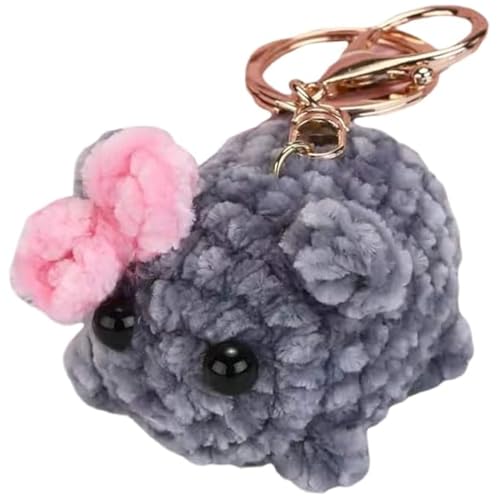 AOEVUIR 1 Pcs Asslye Sad Hamster Meme Tiktok Trauriger Hamster Schlüsselanhänger Handgestrickte Sad Hamster Kuscheltier Anti-stress Mutmacher Geschenk für Freunde Partner