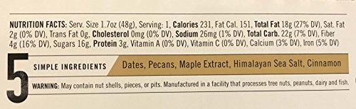 Thunderbird Paleo And Vegan Real Food Bars - Texas Maple Pecan - Box Of 15 - No Added Sugar, Grain-Free, Vegan, Non-Gmo #TOP3