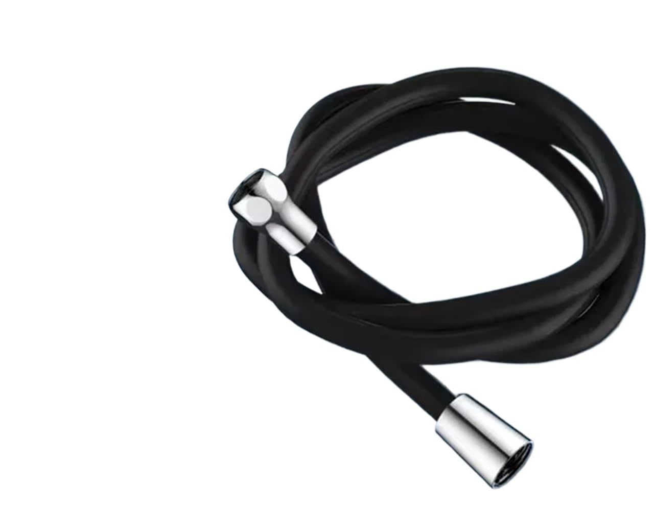 1.5/2M Silicone Flexible Shower Hose Anti-Winding High Pressure Pipe Explosion-Proof Tube Bathroom Accessories(Black,200CM)
