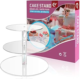 3 Tier Cupcake Stand Round Shape Acrylic Cupcake Tower Dessert Stand Holder Pastry Display Cookie Candy Buffet Stand for Wedding, Birthday, Party Decorative Supplies