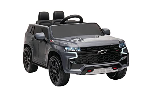 Dakott Chevy Tahoe Battery Powered Electric Suv For Kids, With Powerful Dual Motors & Large Battery, Parental Remote Control, Spring Suspension, Cool Lights, And Music., Grey #TOP1