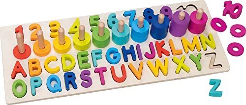 Goki 58357 - Puzzle alfanumerico - in legno