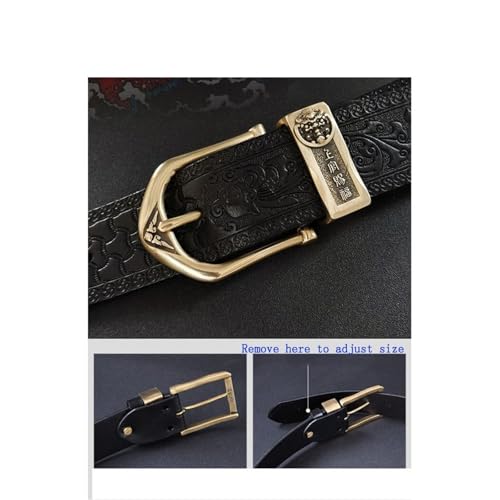 Ceinture en cuir pour homme coupe ajustée avec boucle à plaque verte