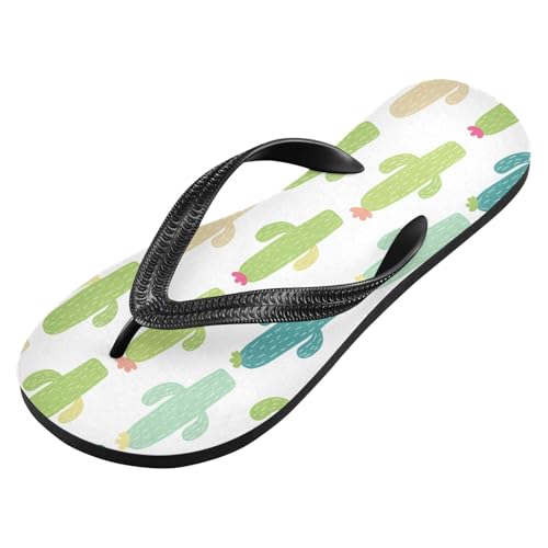 Cartoon Cactus Plant White Flip Flops for Beach Thong Sandals Anti-slip Lightweight Shower Shoes for Indoor Outdoor House2
