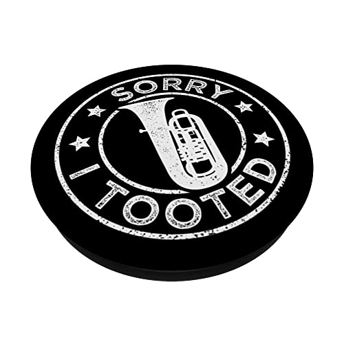 Orchestra Tubist Sorry I Tooted Funny Tuba PopSockets Swappable PopGrip, Black - Image 2
