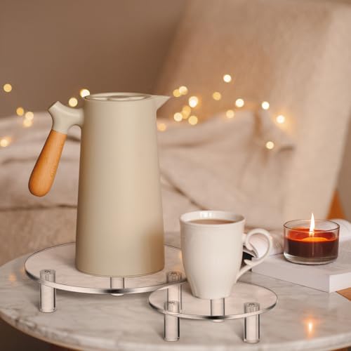 3 Pcs Round Acrylic Display Riser Clear Round Stands Clear Pedestal Riser Board for Cake Plant Dessert Jewelry Collectibles Cupcakes Figures Organizer Home Decor Wedding Birthday Party(6\'\',8\'\',10\'\')