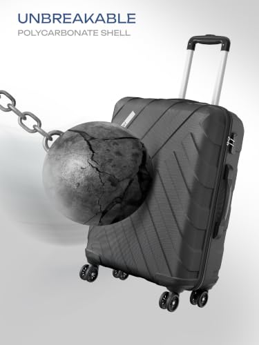 Image of Safari Medium Voro 65cm Trolley Bag Hard Case Polypropylene, 8 Spinner Wheels, 360 Degree Wheeling Carry on Luggage, Travel Bag, Suitcase for Travel, Trolley Bags for Travel, Gunmetal