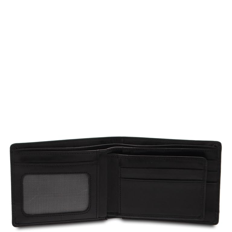 Giudi ® - Portafoglio Uomo in pelle vacchetta, portamonete, porta documento, porta tessere, porta carte, Made in Italy, classico (Nero)