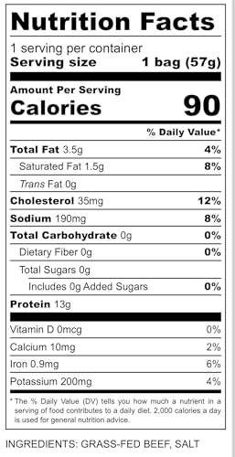 SECA - Carnivore Chips - Natural, Grass fed Beef and Salt, Carne Seca- Keto, Carnivore, Paleo