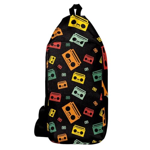 Sac à dos pour homme et femme rétro cassette contre l'encombrement