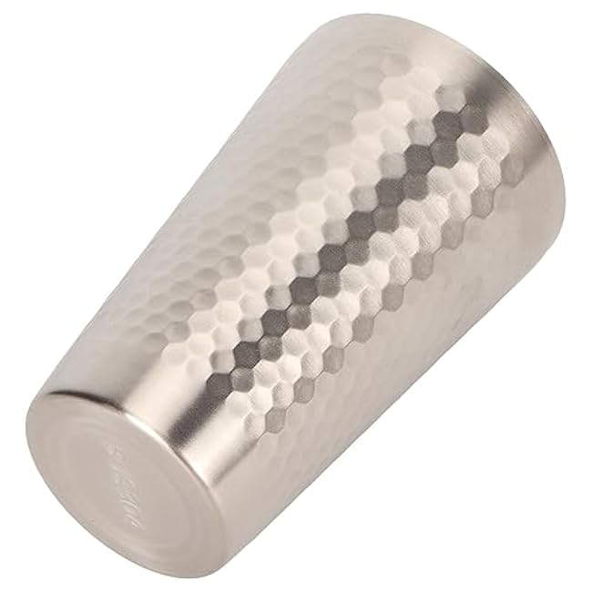 2pcs Stainless Steel Beer Cup, Applicable Scenario Rounded Mouth Air Insulation Hammered Metal Cups for Coffee Tea Cold Drink for Outdoor 450ML