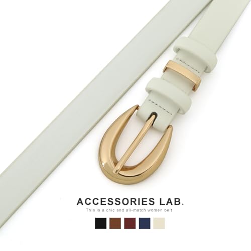 Women's Fashion Genuine Leather Belt Skinny Waist Belt with Gold Buckle3