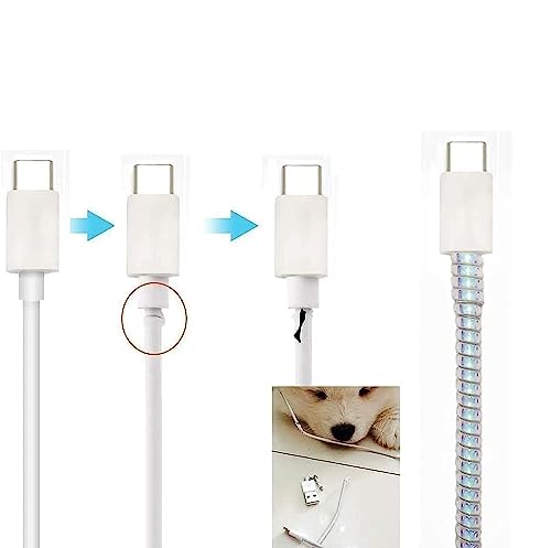 Image of BKN 3pcs Set Metallic Finish Cable Charger Spiral Protector | Long Size Protectors Plastic Cable Cord Protectors Winders for Mobile Phone Charging Cable Earphones (1.5 Meter / 150 cms, Multi)