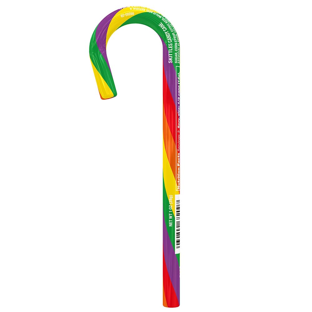 Skittles Flavors Large 1.0 oz Candy Canes 1-60 Count Jar