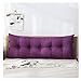 Duża poduszka na zagłówek z bawełnianego lnu, nadaje się do prania i zdejmowania, poduszka na łóżko, tatami, poduszka na plecy, poduszka pod głowę, kolor liliowy, 60 x 20 x 60 cm